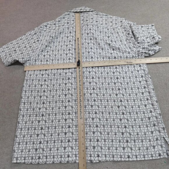 Tommy Bahama Shirt Large Gray Loop Collar Floral Silk Geometric Lot of 2 - Picture 8 of 11